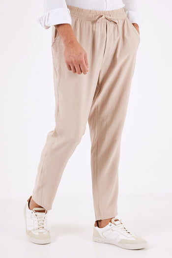 Buratti Elastik Bel Bantlı Cepli Regular Fit Yazlık Erkek Pantolon CF24S617952 BEJ