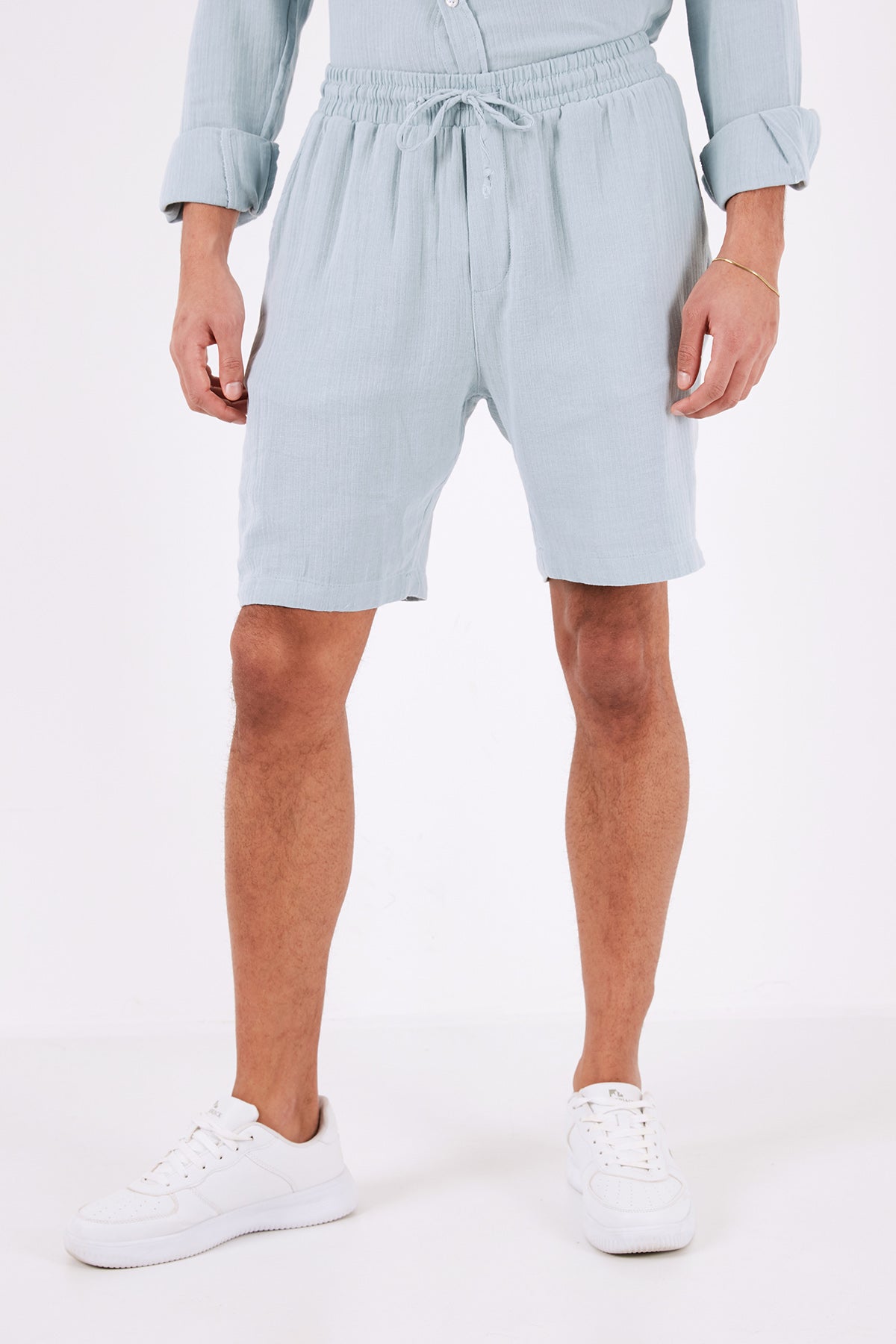 Buratti Pamuklu Regular Fit Cepli Müslin Erkek Short CF24S657802 AQUA