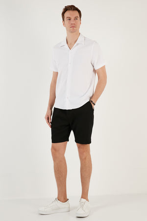 Buratti Belden Bağlamalı Cepli Slim Fit Erkek Short CF24S657850 SİYAH