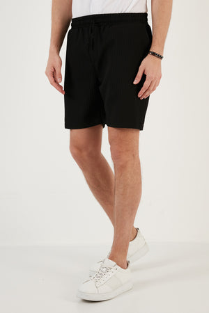 Buratti Belden Bağlamalı Cepli Slim Fit Erkek Short CF24S657850 SİYAH