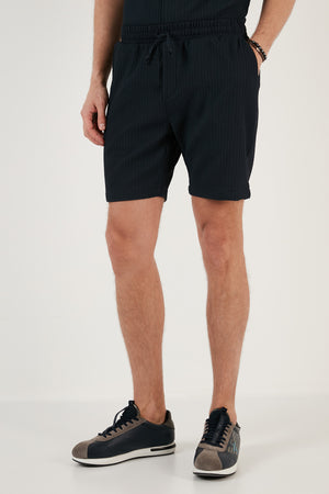 Buratti Belden Bağlamalı Cepli Slim Fit Erkek Short CF24S657850 LACİVERT