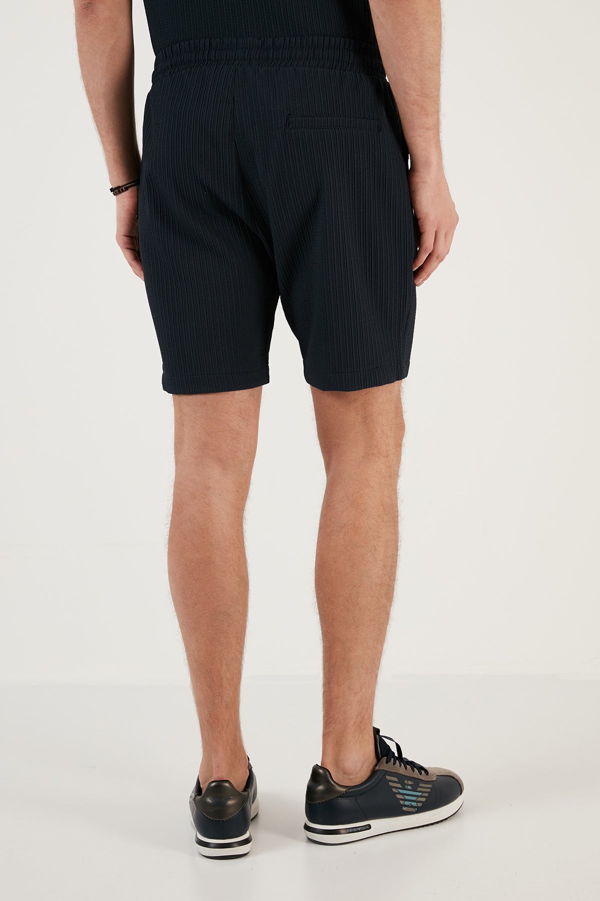 Buratti Belden Bağlamalı Cepli Slim Fit Erkek Short CF24S657850 LACİVERT