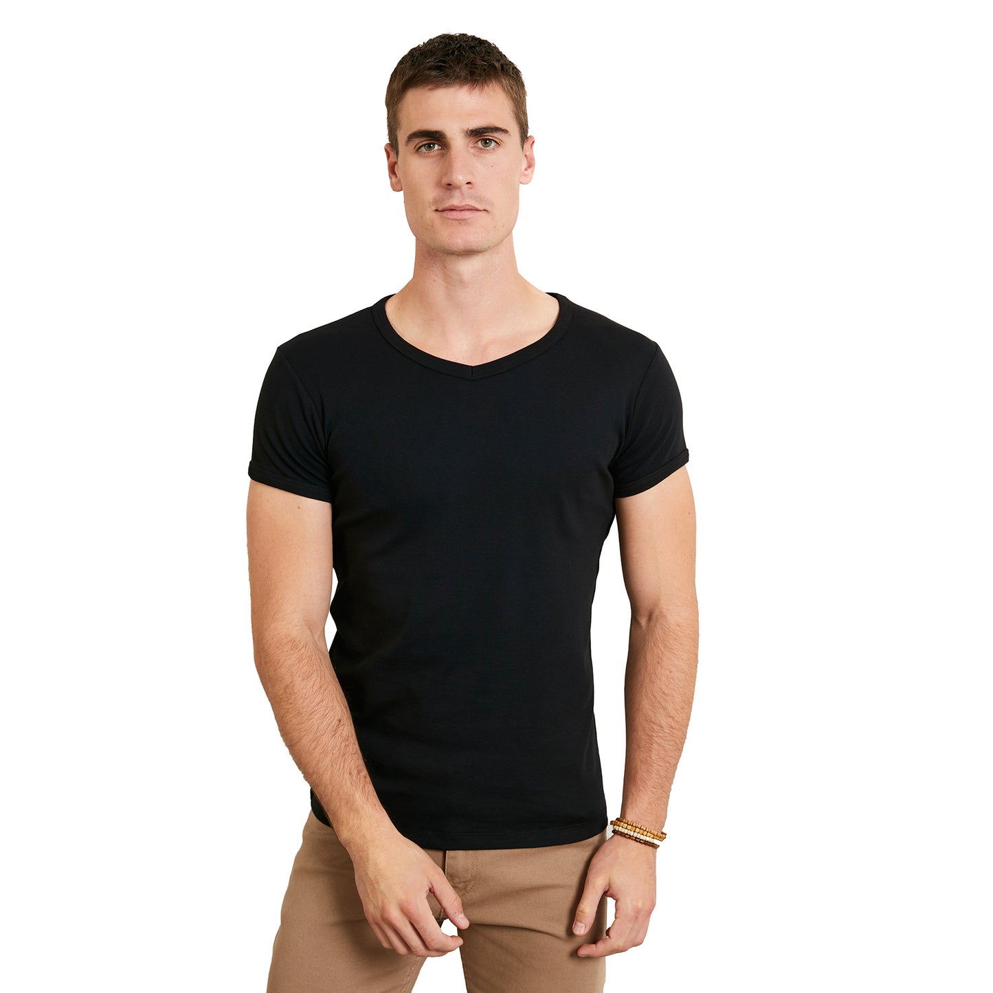 Buratti V Yaka Slim Fit % 100 Pamuk Erkek T Shirt 5412043 SİYAH