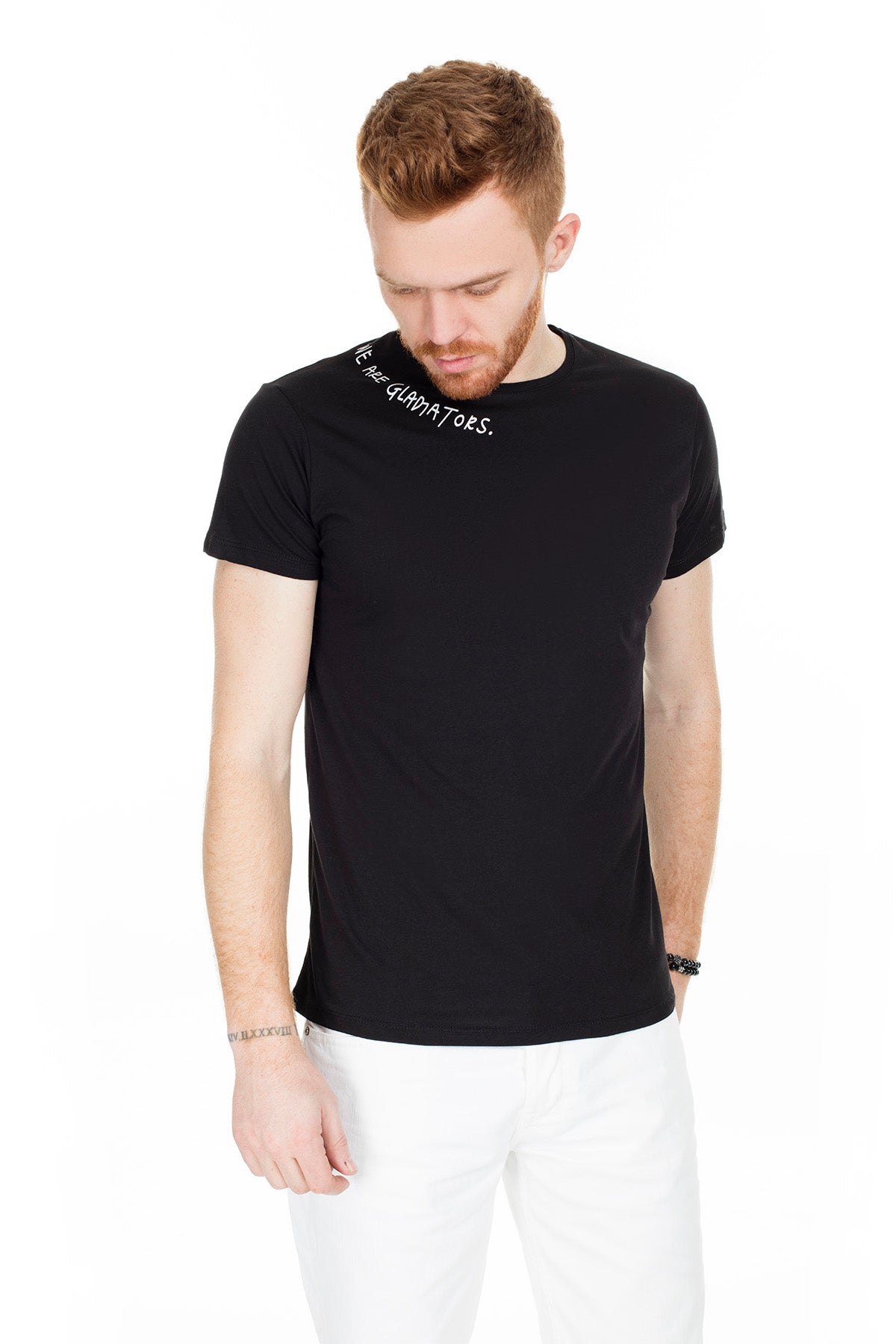 Buratti Yazı Detaylı Bisiklet Yaka Erkek T Shirt 54130 SİYAH