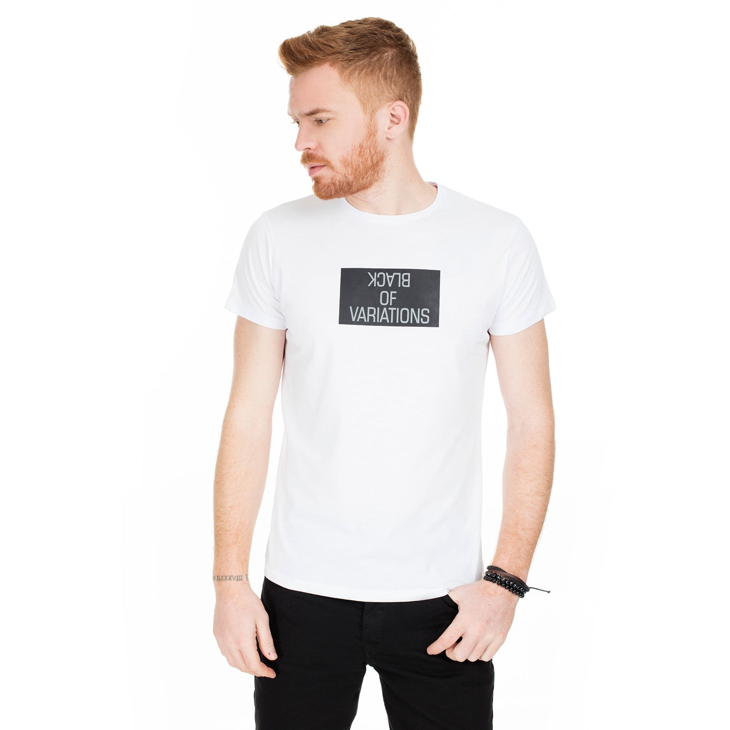 Buratti Baskılı Bisiklet Yaka Erkek T Shirt 54134 BEYAZ