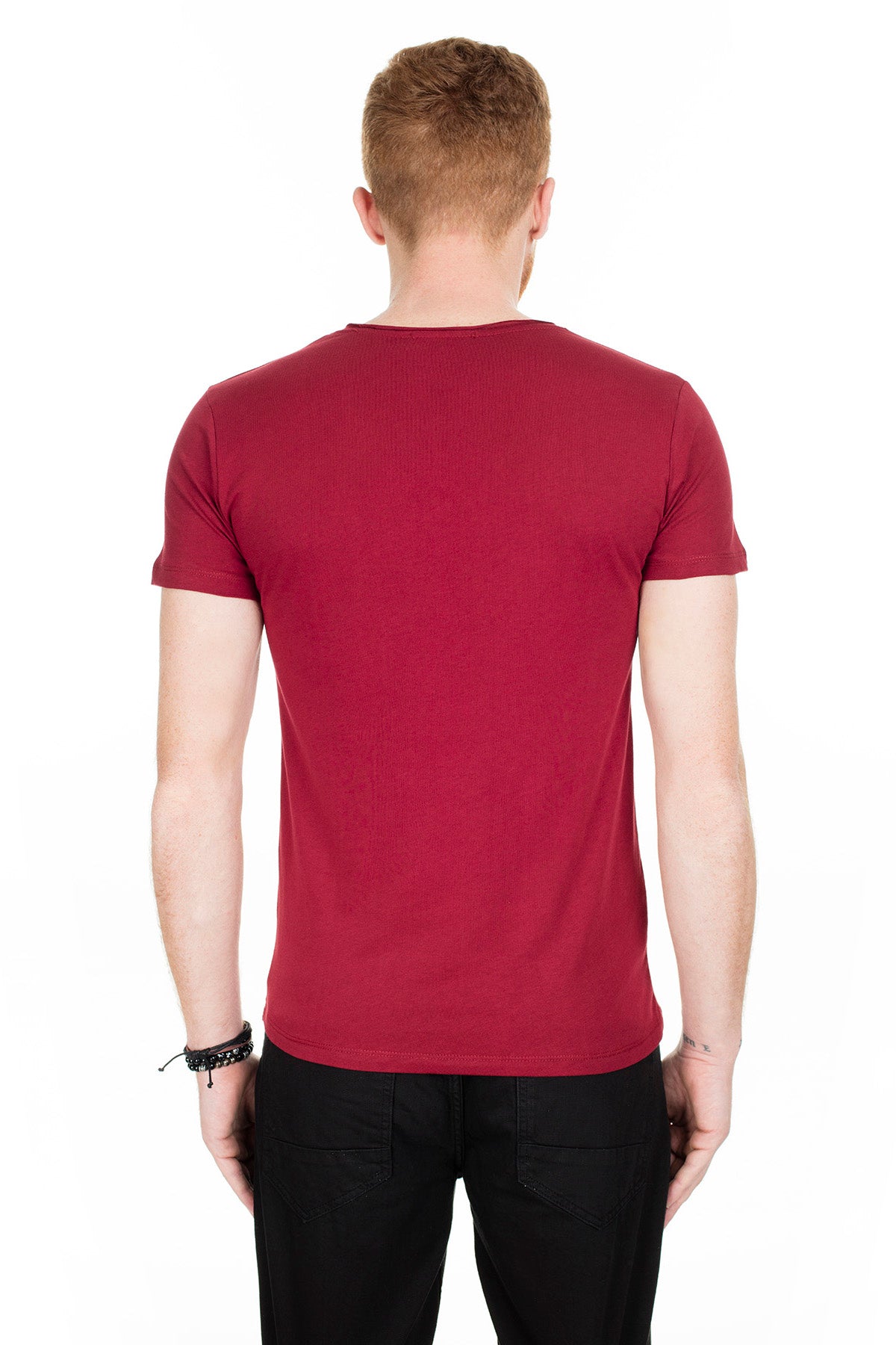 Buratti V Yaka Erkek T Shirt 54165 BORDO