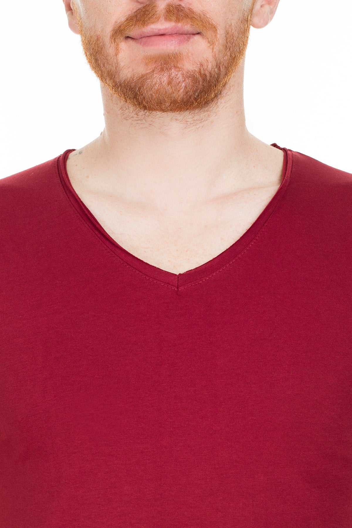 Buratti V Yaka Erkek T Shirt 54165 BORDO