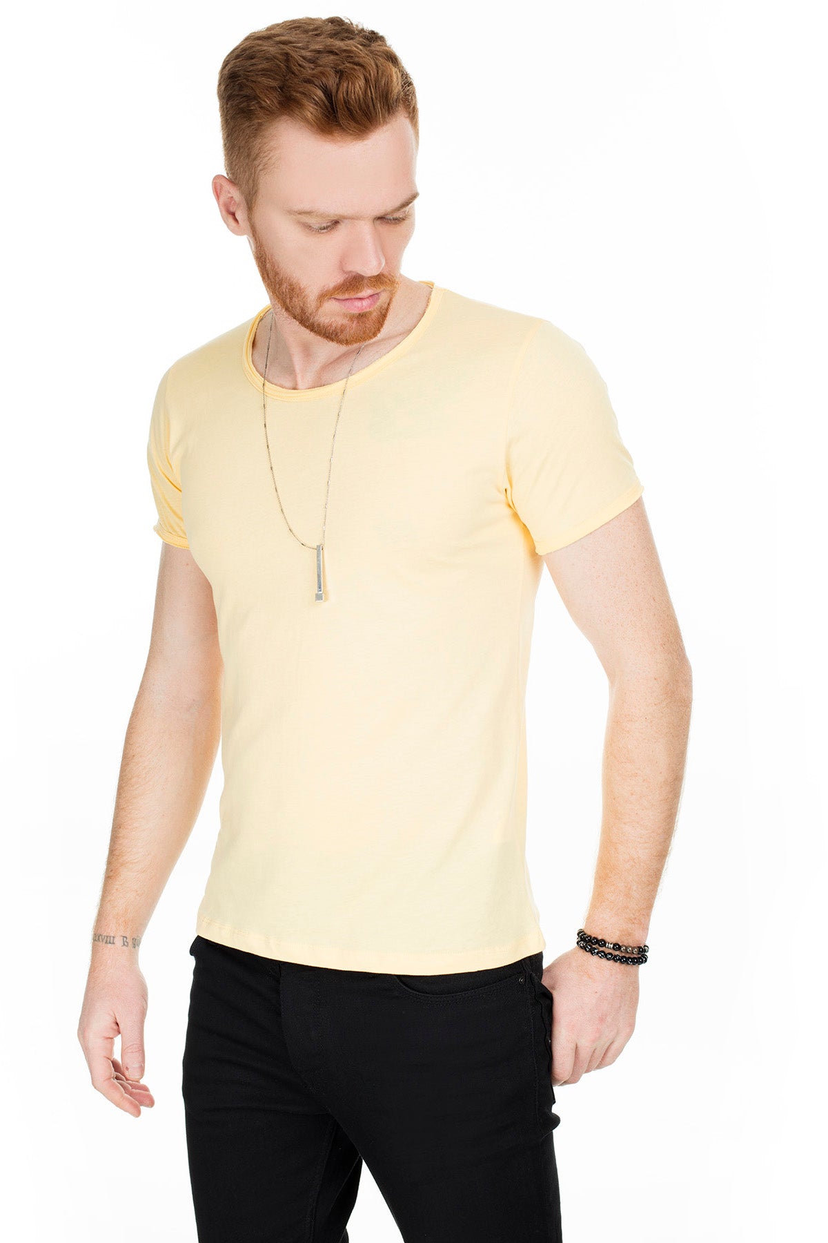 Buratti Bisiklet Yaka Erkek T Shirt 54168 SARI