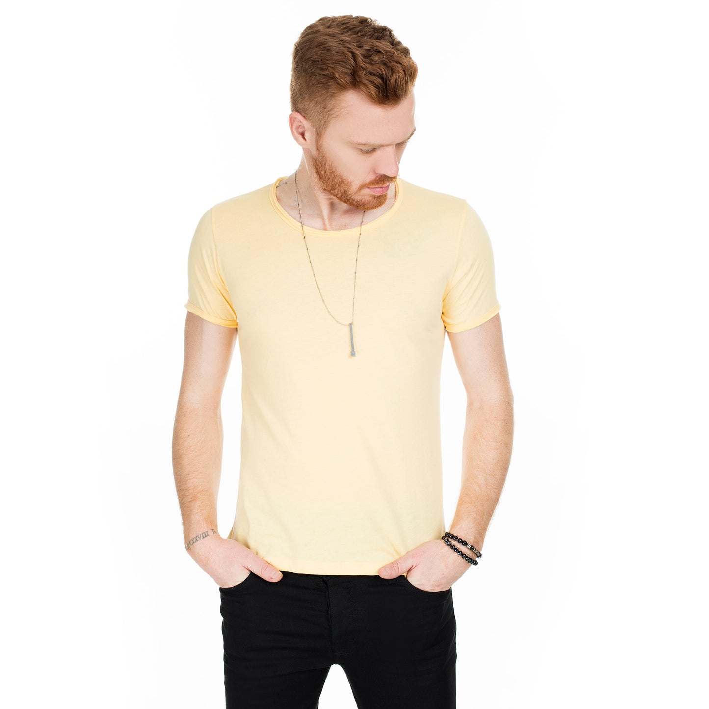 Buratti Bisiklet Yaka Erkek T Shirt 54168 SARI